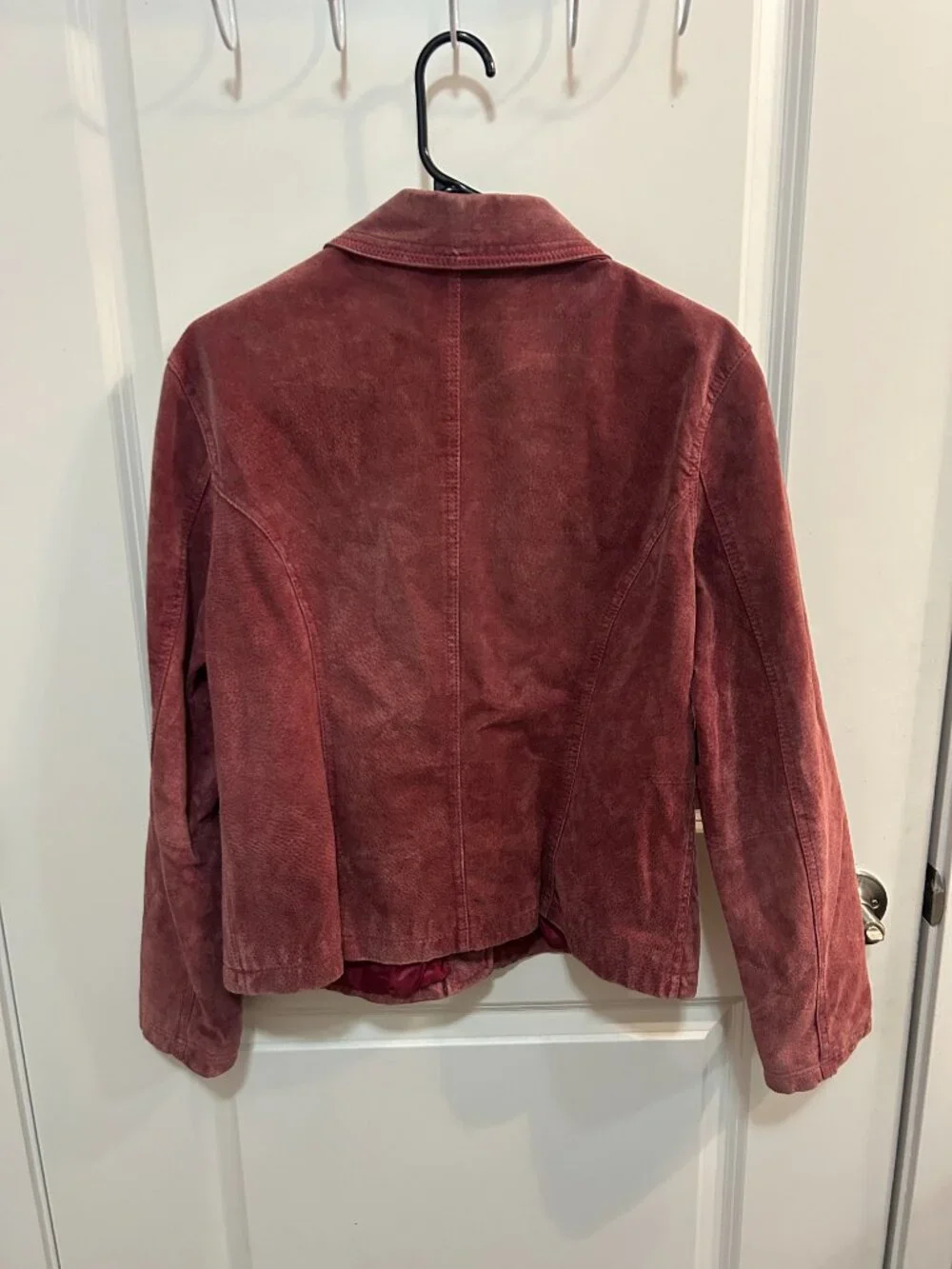 Chico's Suede Leather Jacket in Dusty Rose